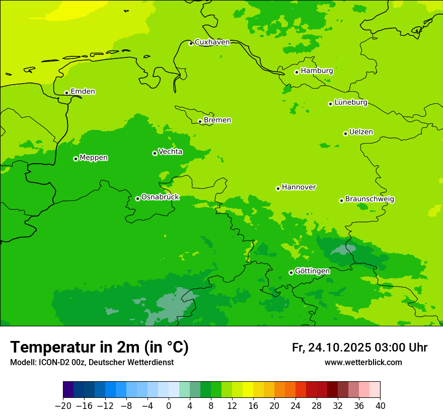Modellkarten Temperatur