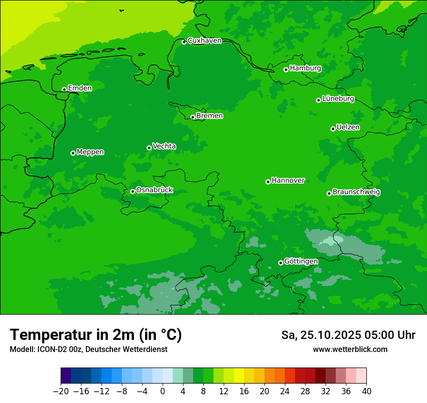 Modellkarten Temperatur