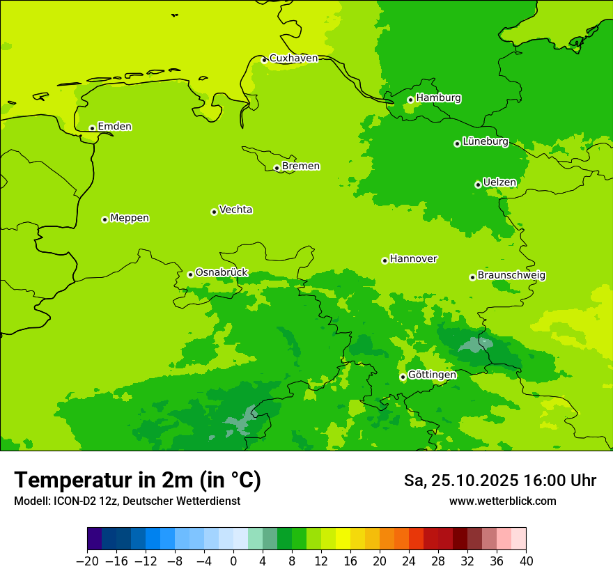 Modellkarten Temperatur