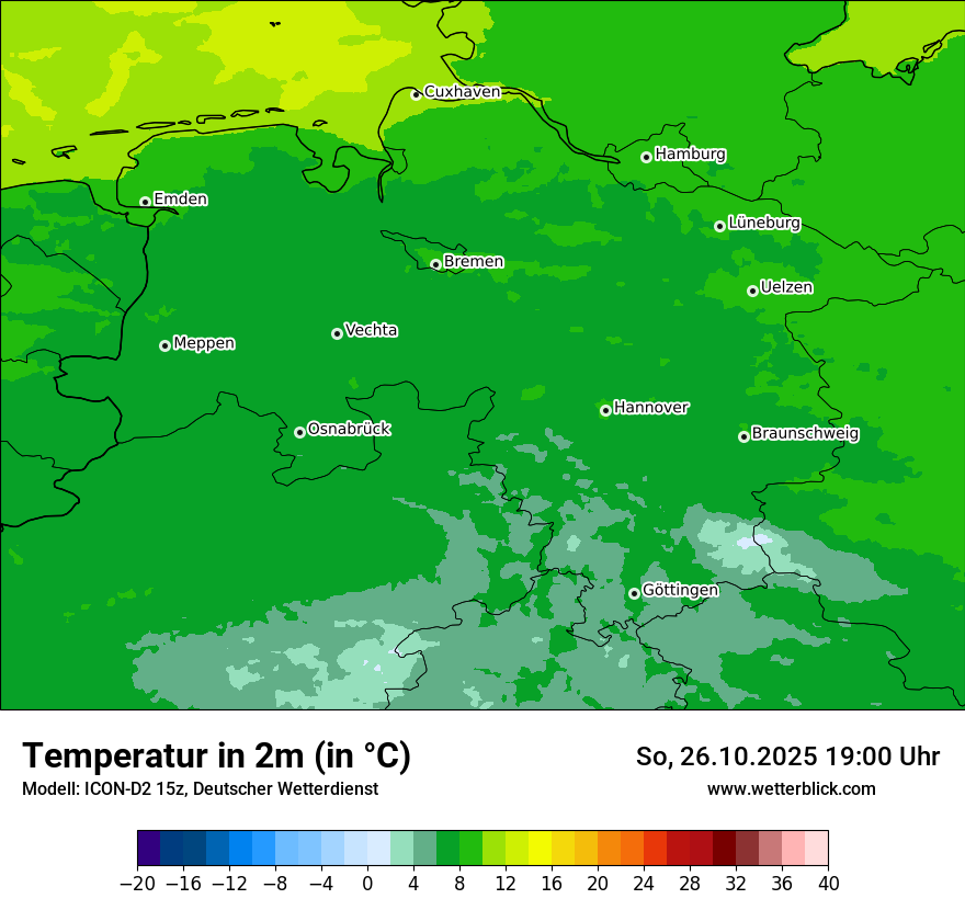 Modellkarten Temperatur