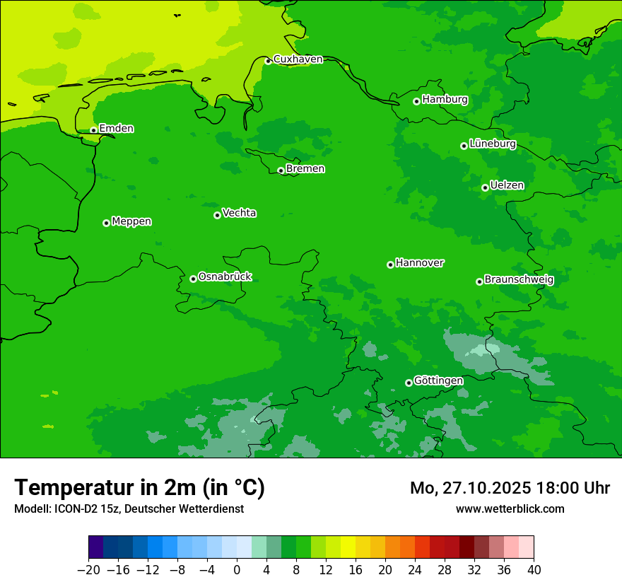 Modellkarten Temperatur