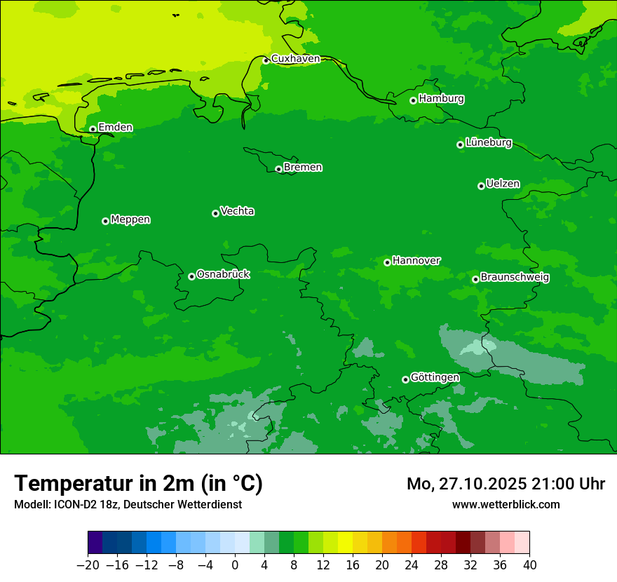Modellkarten Temperatur