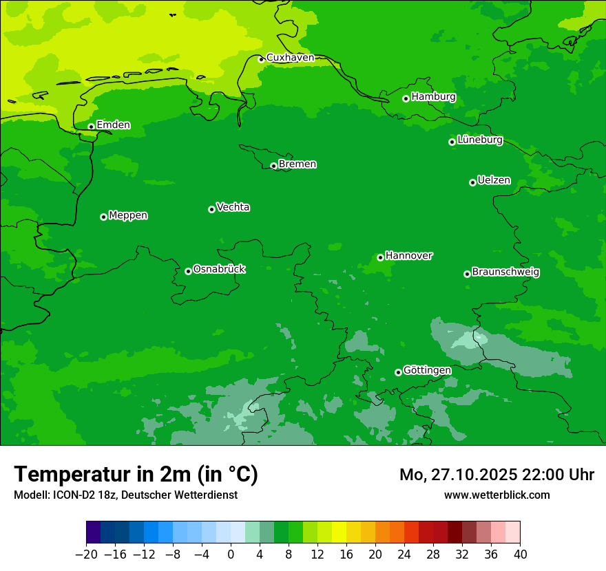 Modellkarten Temperatur