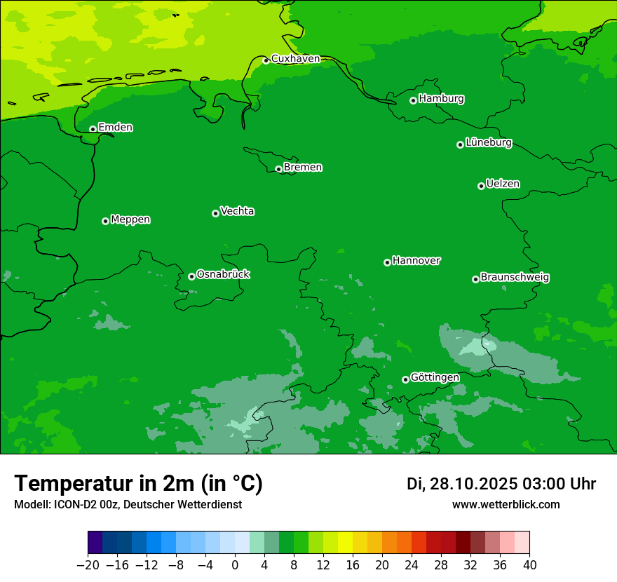 Modellkarten Temperatur