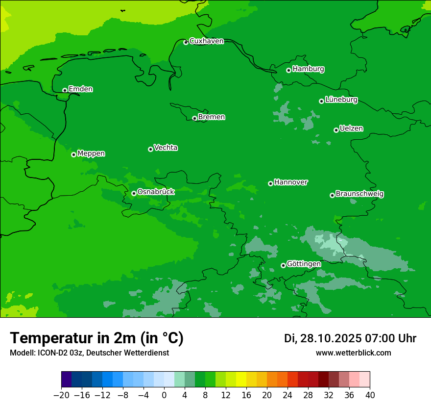 Modellkarten Temperatur