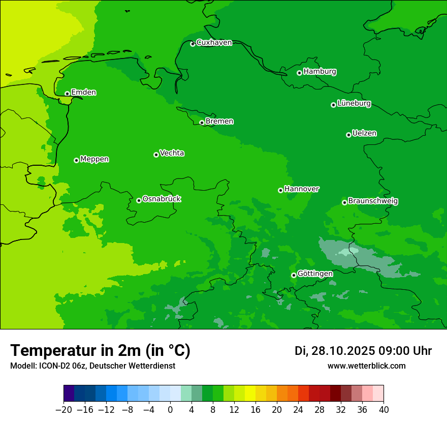 Modellkarten Temperatur
