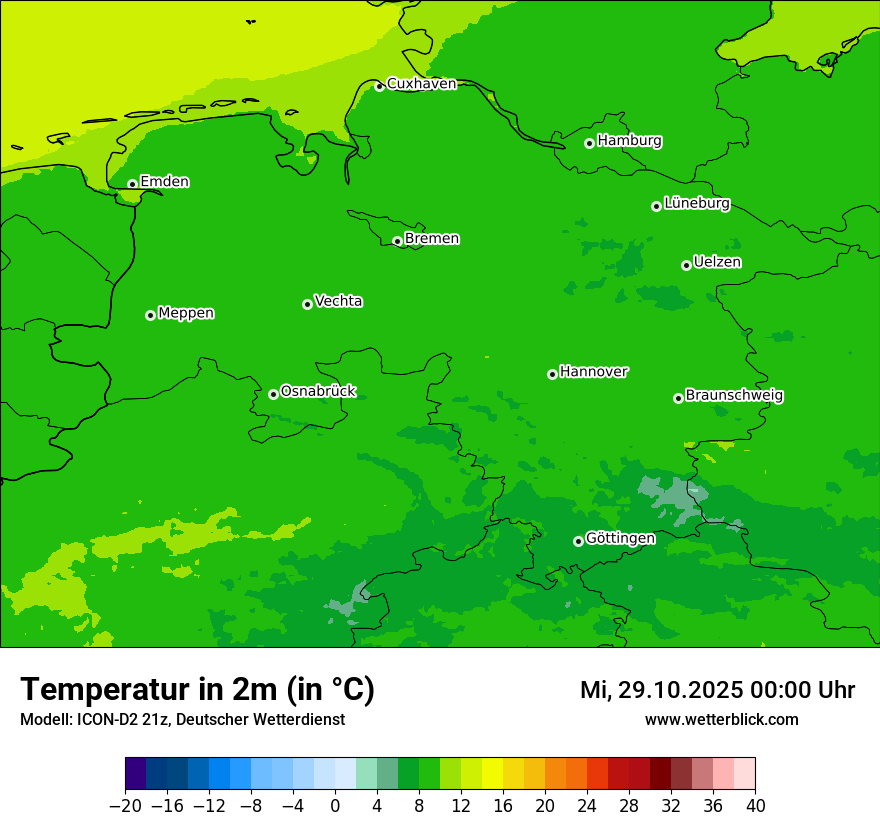 Modellkarten Temperatur