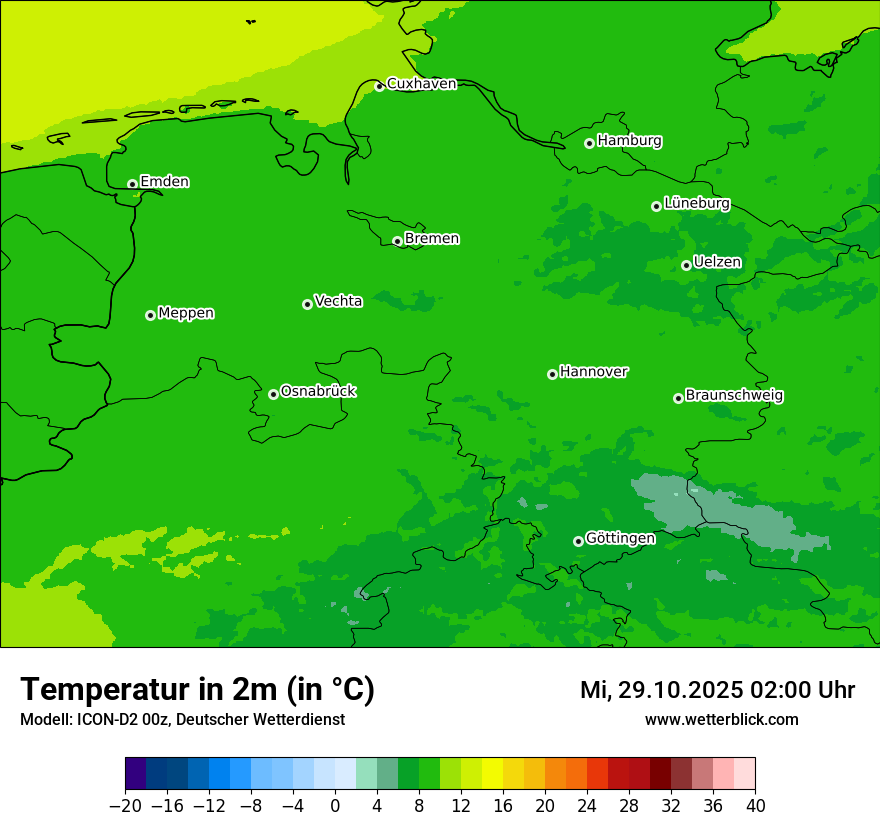 Modellkarten Temperatur Modellkarten Temperatur
