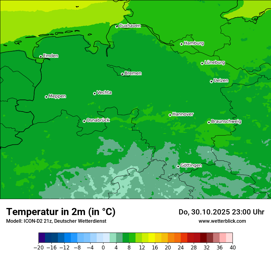 Modellkarten Temperatur