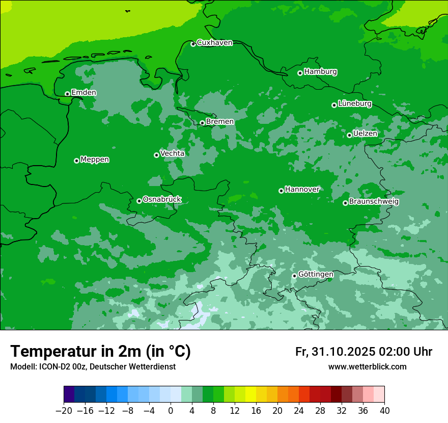 Modellkarten Temperatur Modellkarten Temperatur
