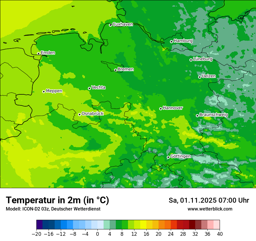 Modellkarten Temperatur