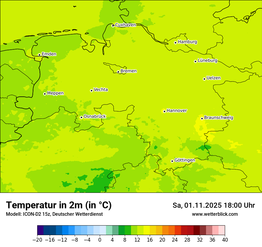 Modellkarten Temperatur