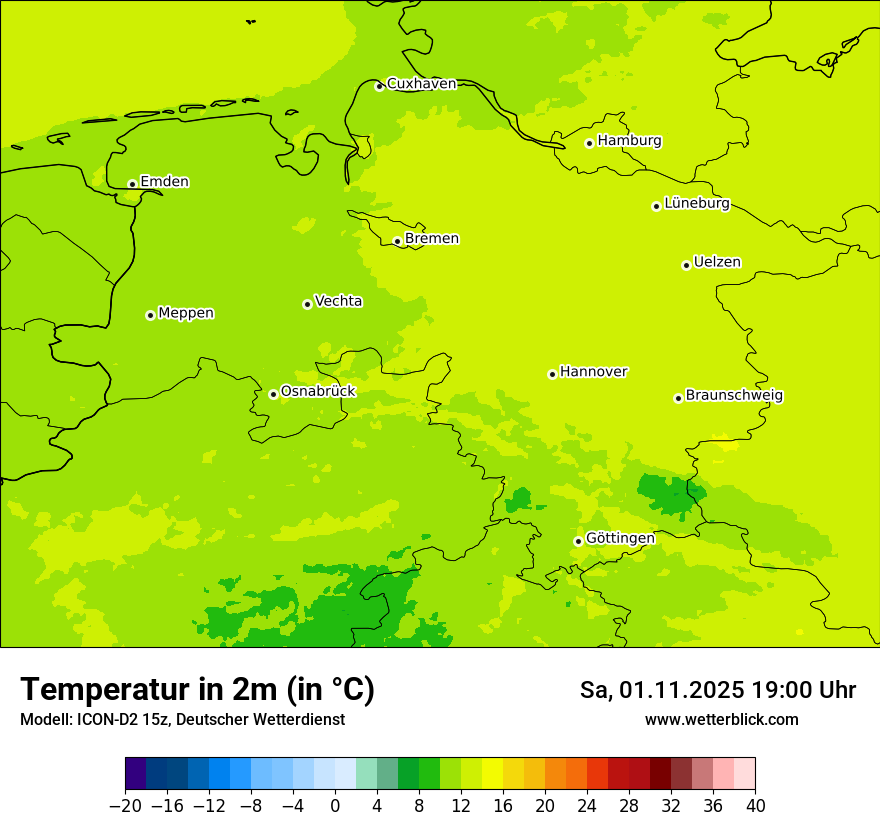 Modellkarten Temperatur