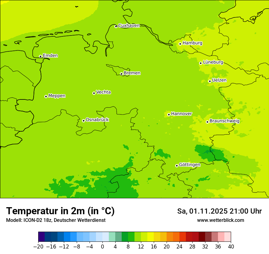 Modellkarten Temperatur