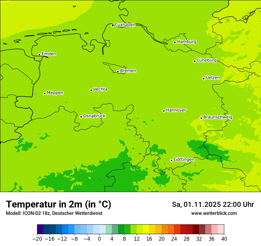 Modellkarten Temperatur