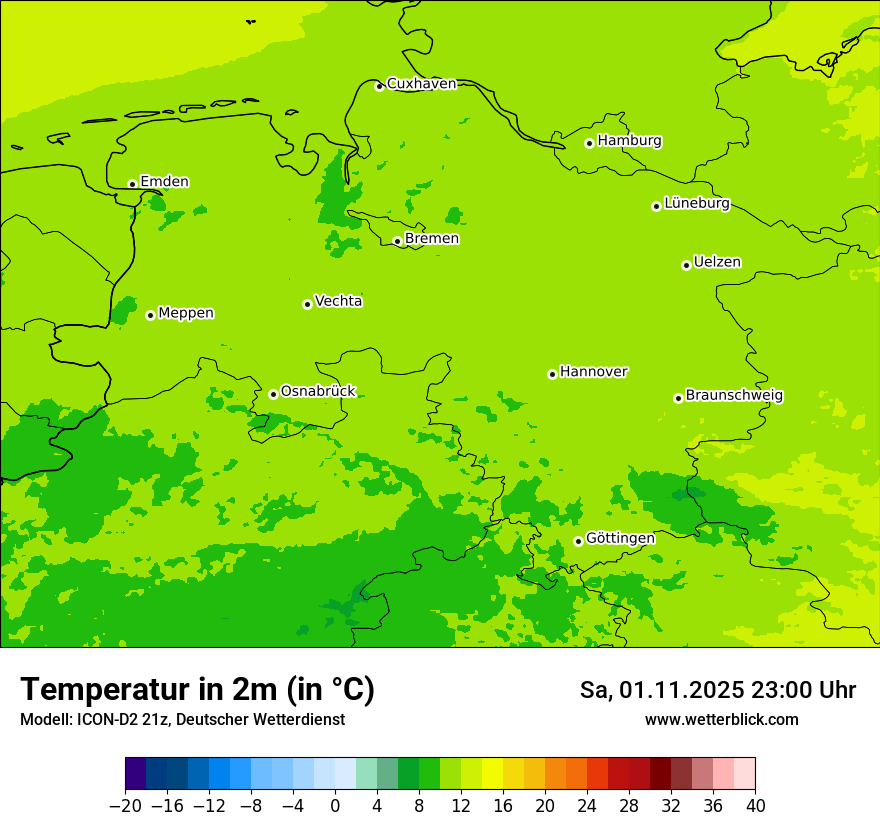 Modellkarten Temperatur