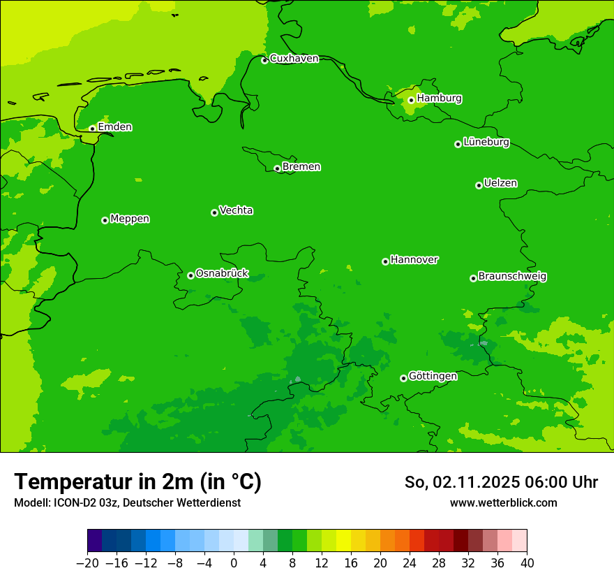 Modellkarten Temperatur