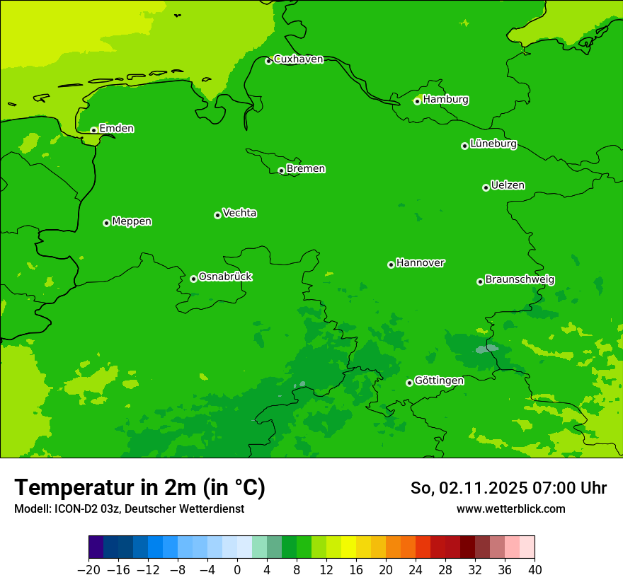 Modellkarten Temperatur