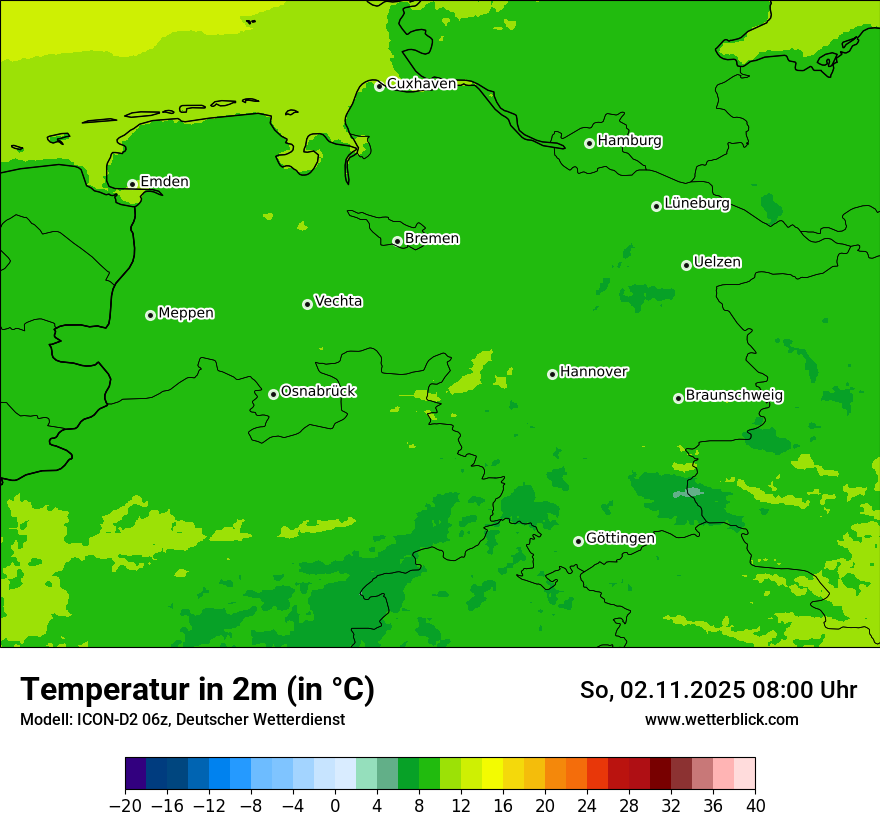 Modellkarten Temperatur