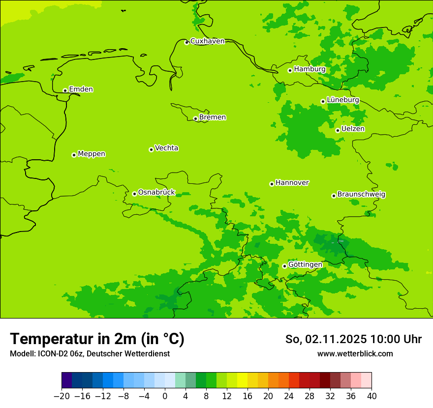 Modellkarten Temperatur