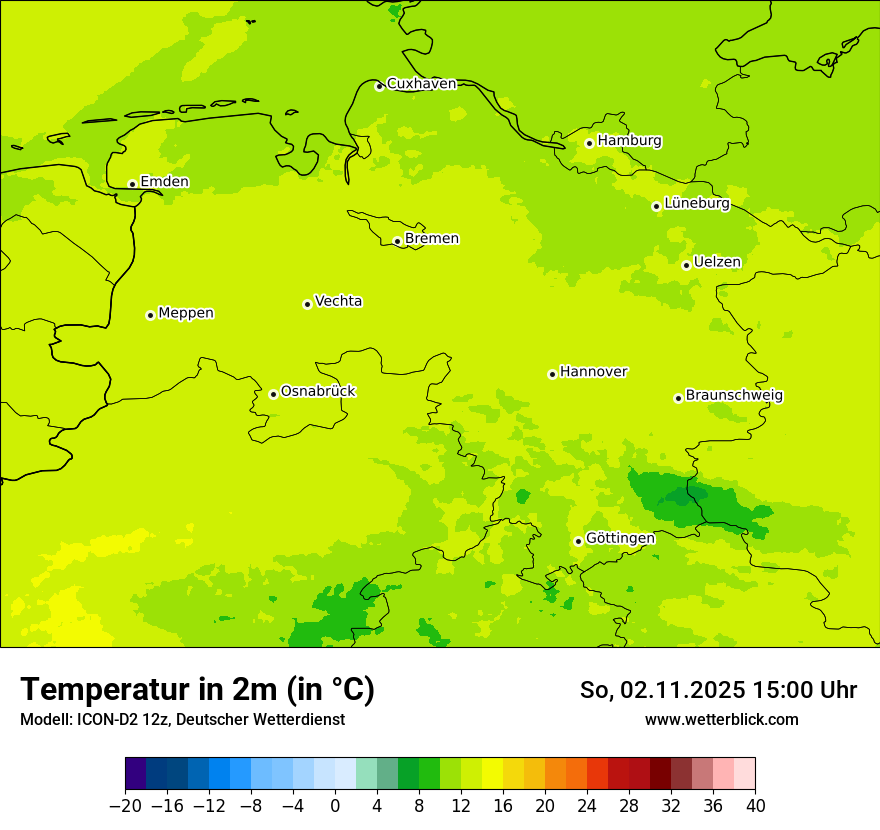 Modellkarten Temperatur