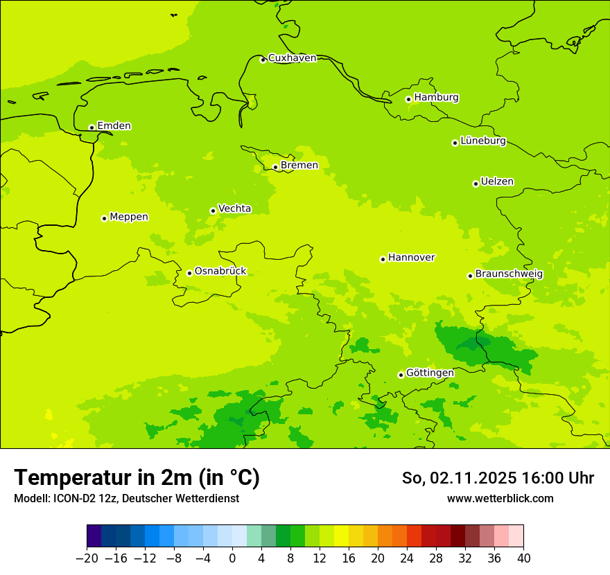 Modellkarten Temperatur