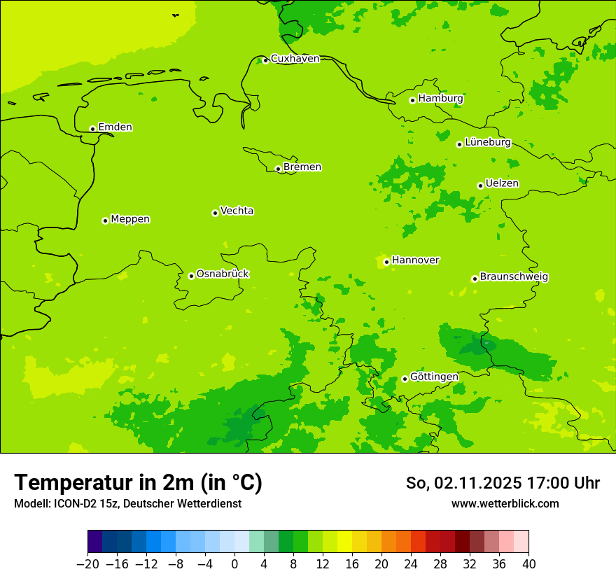 Modellkarten Temperatur