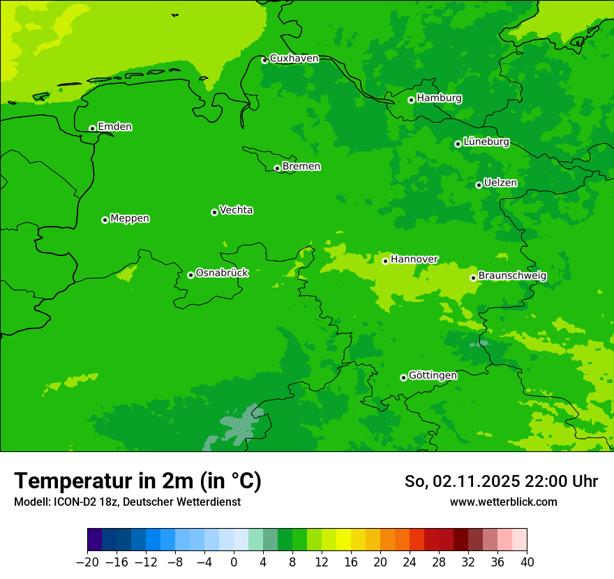 Modellkarten Temperatur