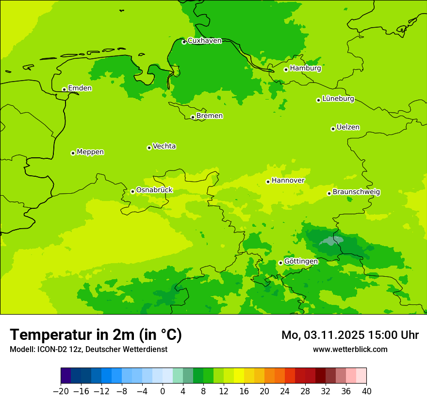 Modellkarten Temperatur