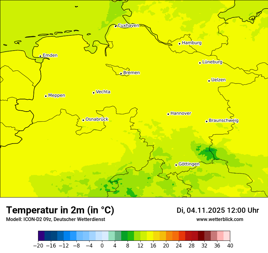 Modellkarten Temperatur
