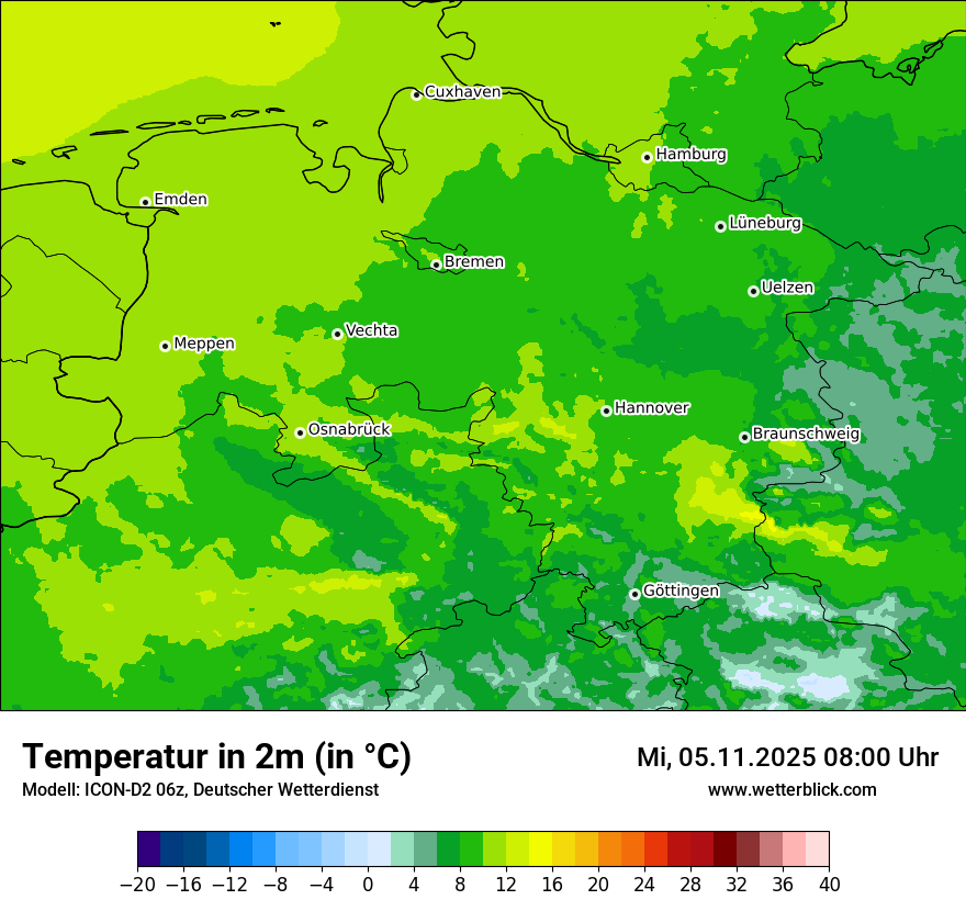 Modellkarten Temperatur