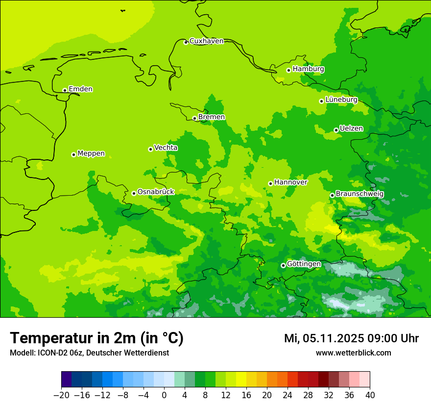 Modellkarten Temperatur