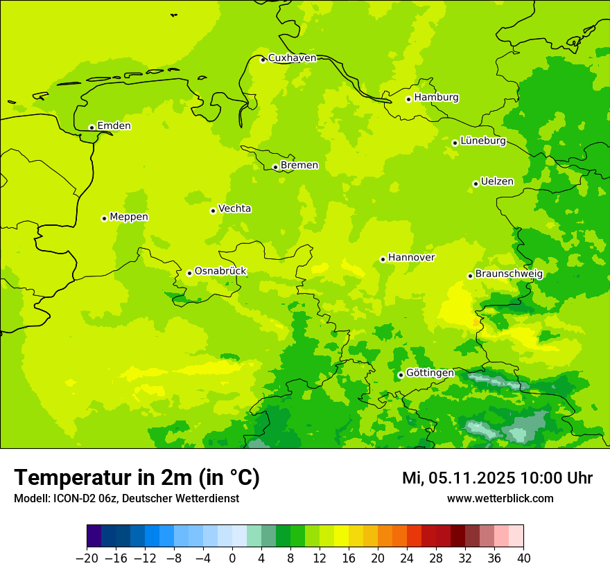 Modellkarten Temperatur