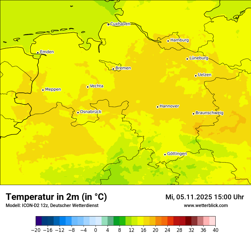 Modellkarten Temperatur