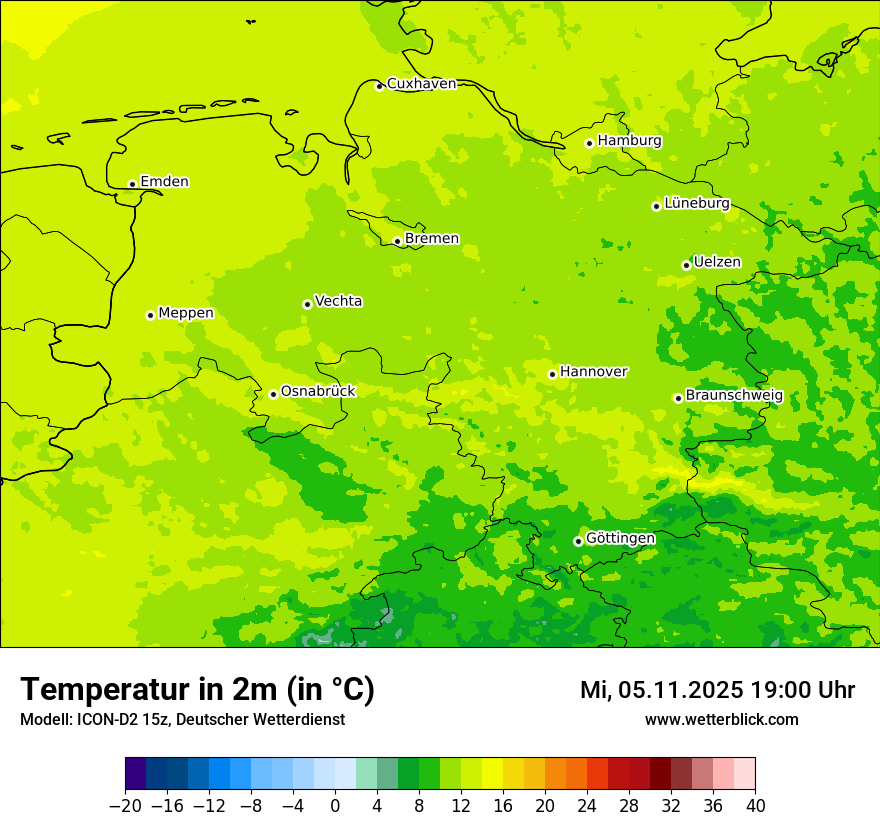 Modellkarten Temperatur