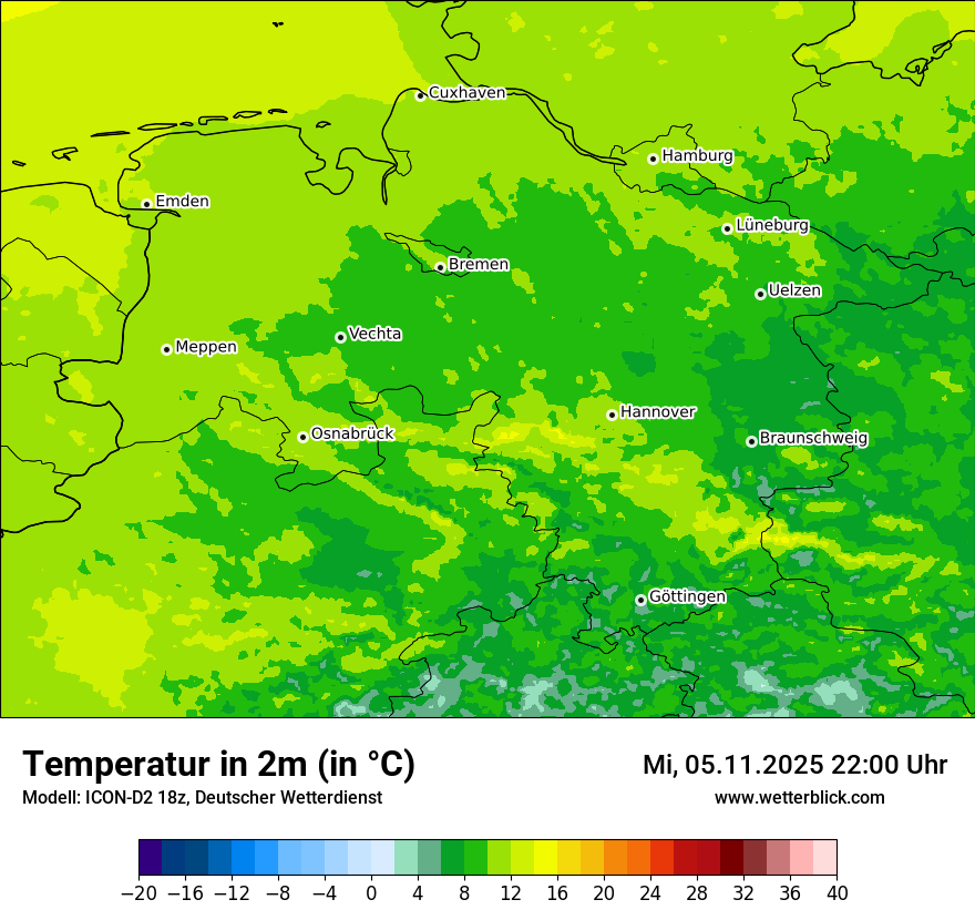 Modellkarten Temperatur