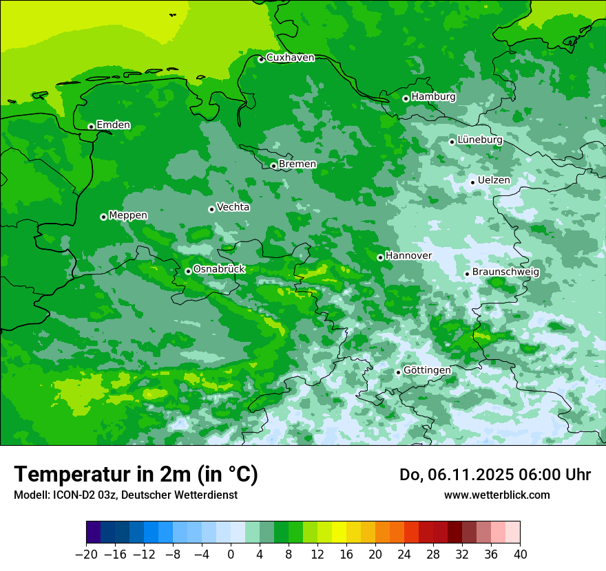 Modellkarten Temperatur