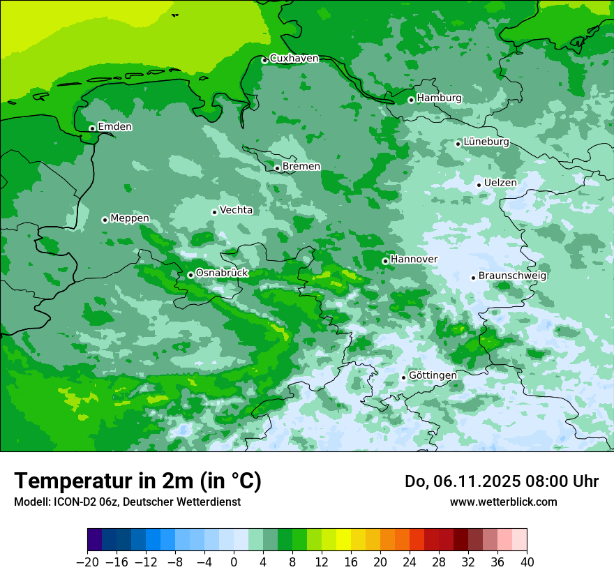 Modellkarten Temperatur