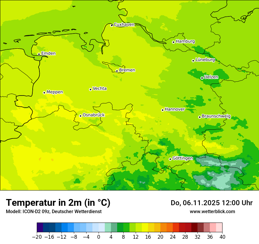 Modellkarten Temperatur