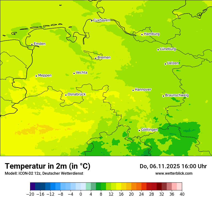 Modellkarten Temperatur