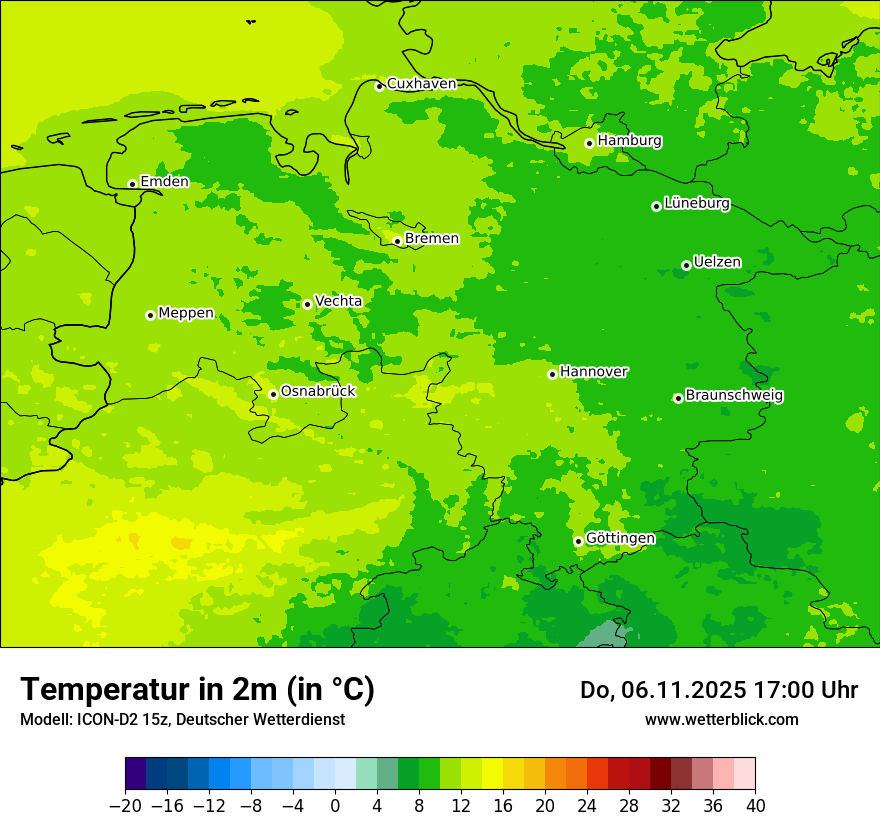 Modellkarten Temperatur
