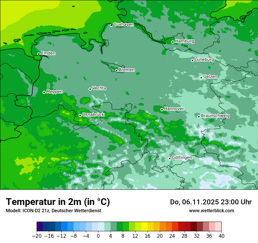Modellkarten Temperatur
