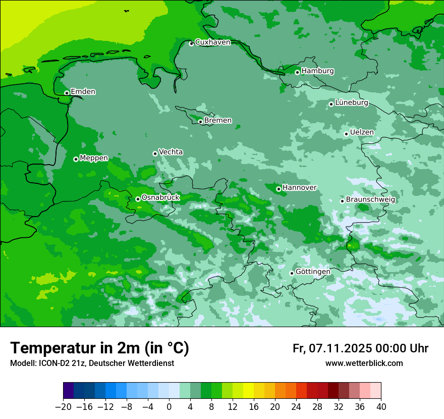 Modellkarten Temperatur