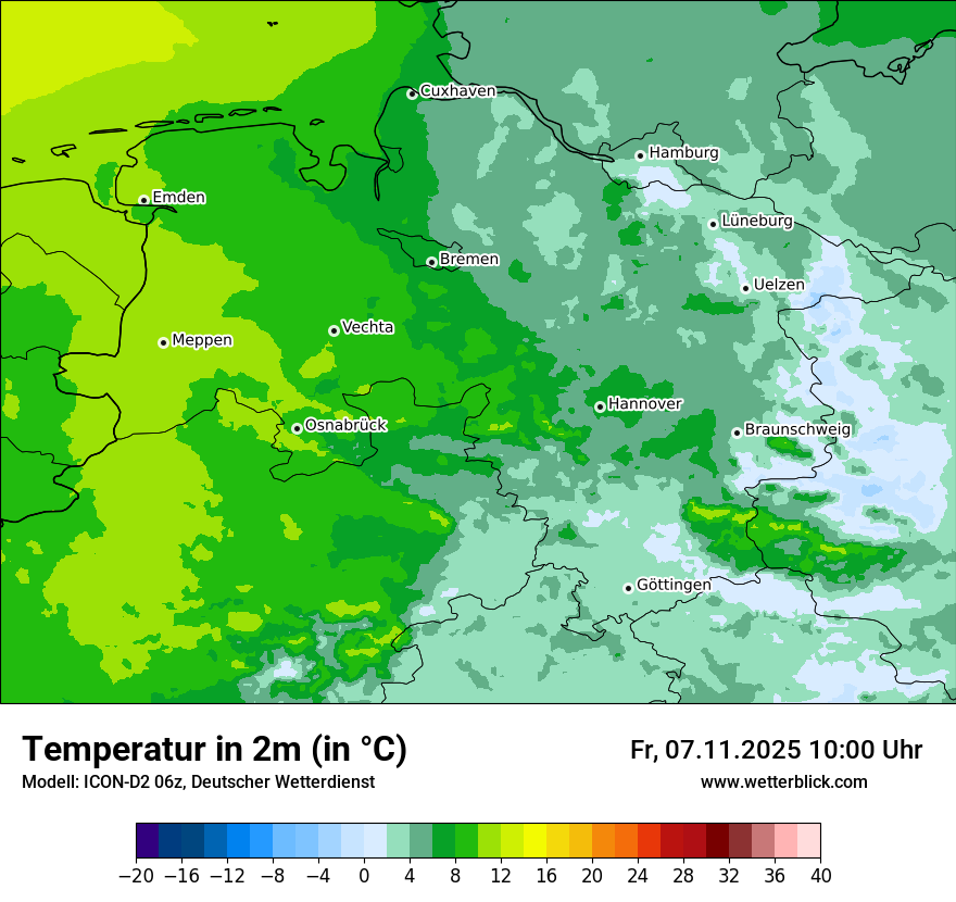 Modellkarten Temperatur