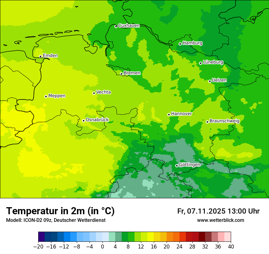 Modellkarten Temperatur