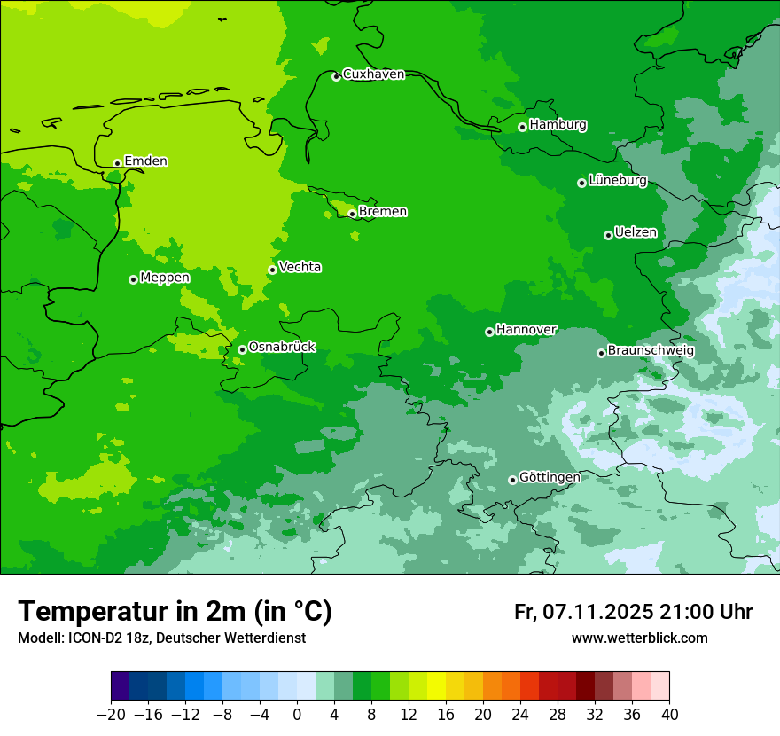 Modellkarten Temperatur