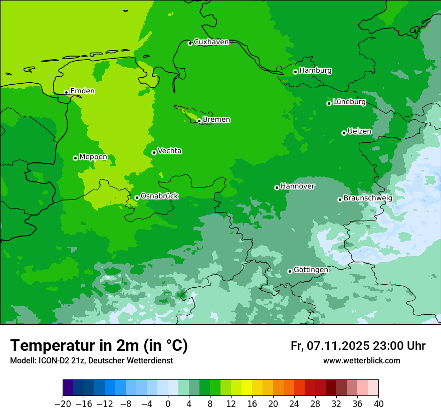 Modellkarten Temperatur