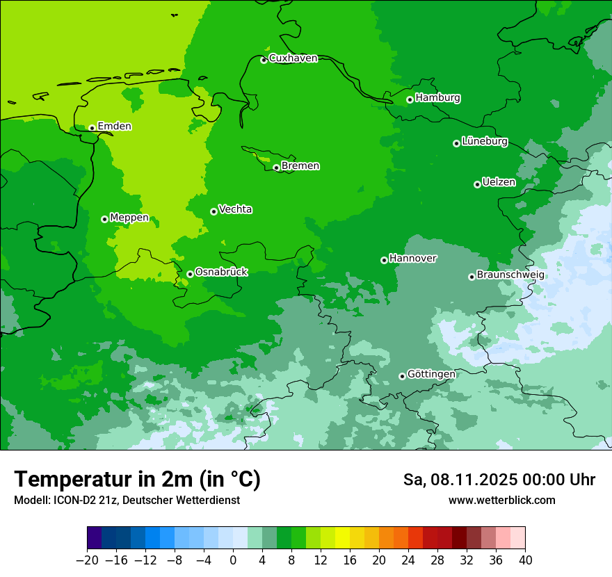 Modellkarten Temperatur