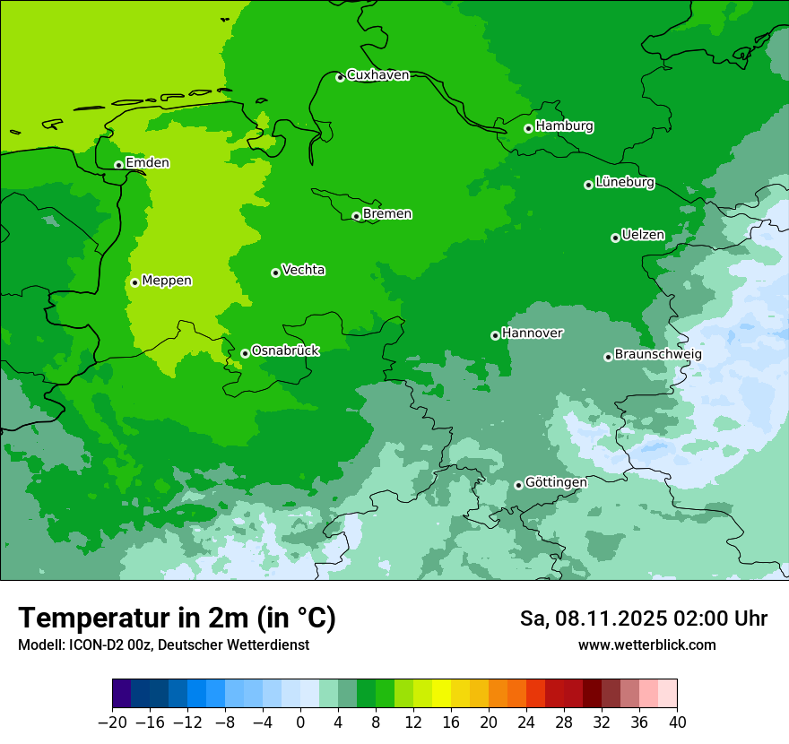 Modellkarten Temperatur