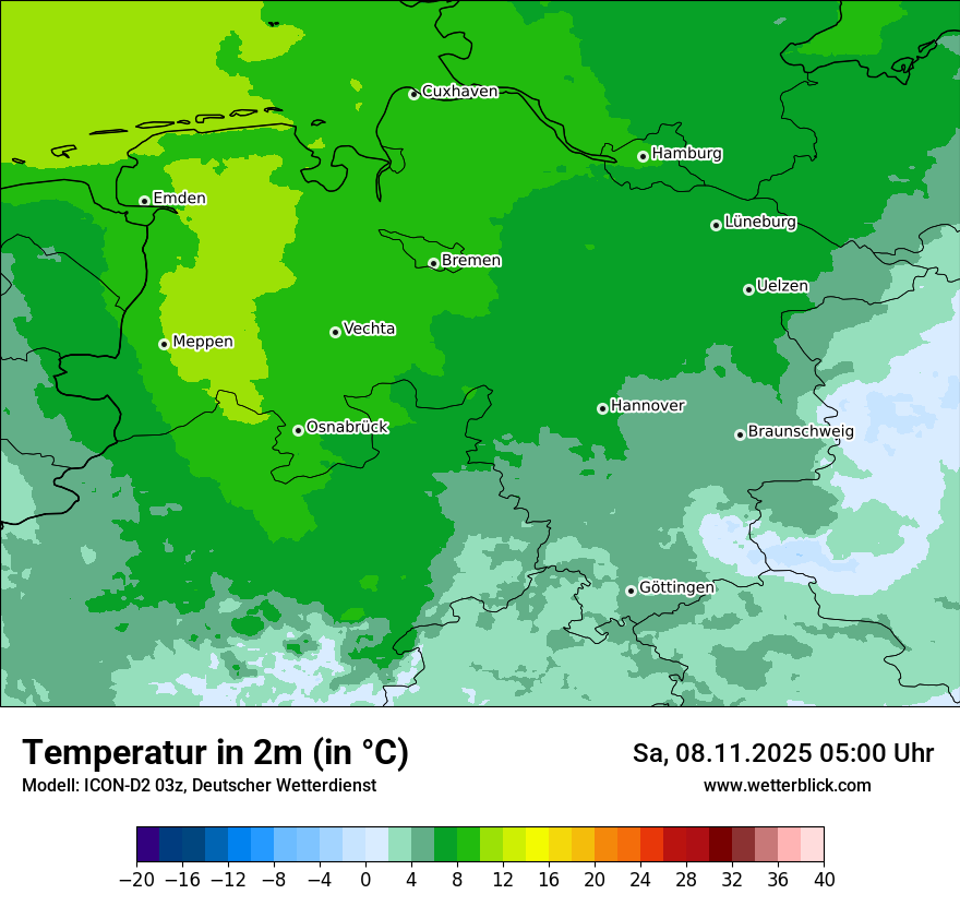 Modellkarten Temperatur
